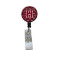 Carolines Treasures Letter H Football Garnet and Gold Retractable Badge Reel CJ1078-HBR